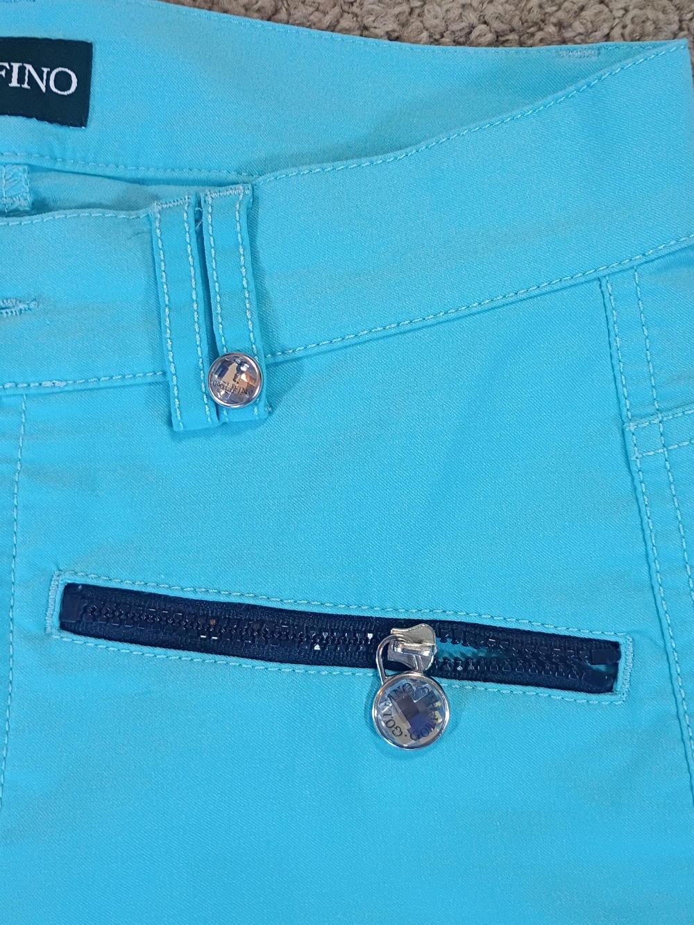 Golfino Turquoise Skinny Golf Jeans for Women - Slim Stretch Fit 2 - Picture 4 of 16